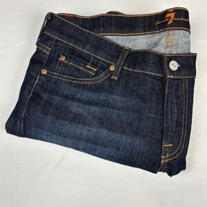 7 For All Mankind Women's Dark Blue Boot Cut Jeans - Size 32